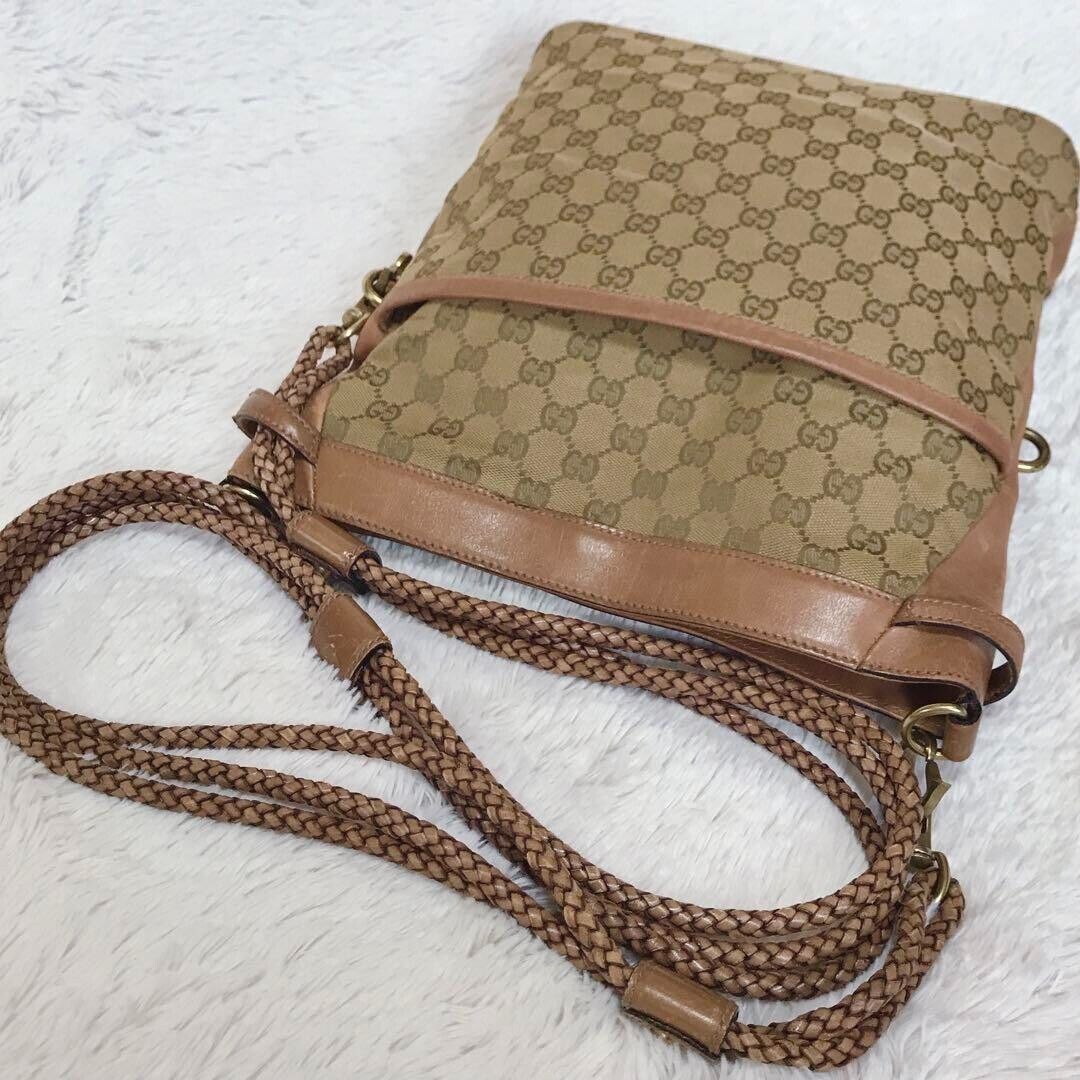 Rare Gucci Gg Shoulder Bag Leather