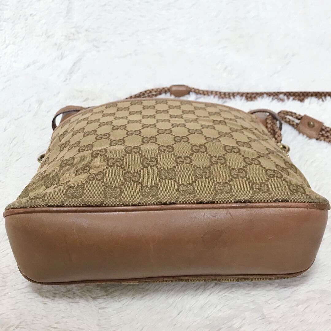 Rare Gucci Gg Shoulder Bag Leather