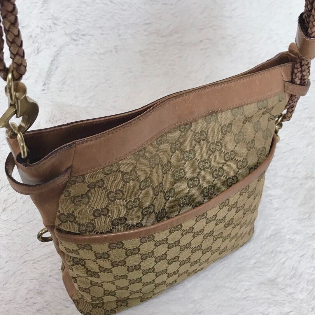 Rare Gucci Gg Shoulder Bag Leather