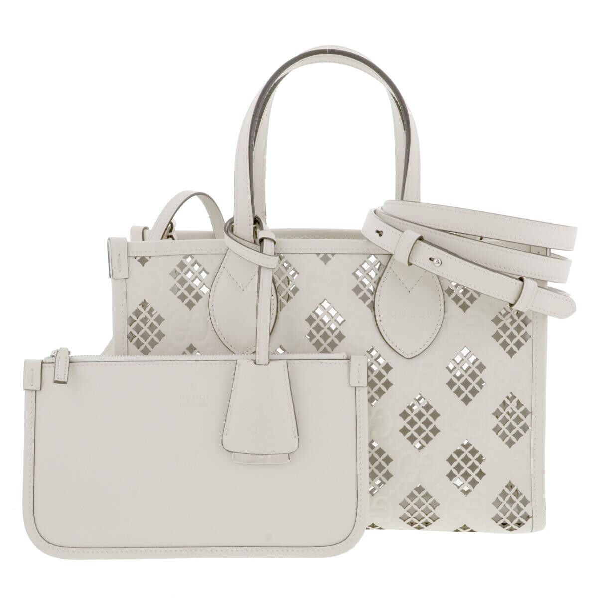 Gucci Small Tote Light Bag White Diamond