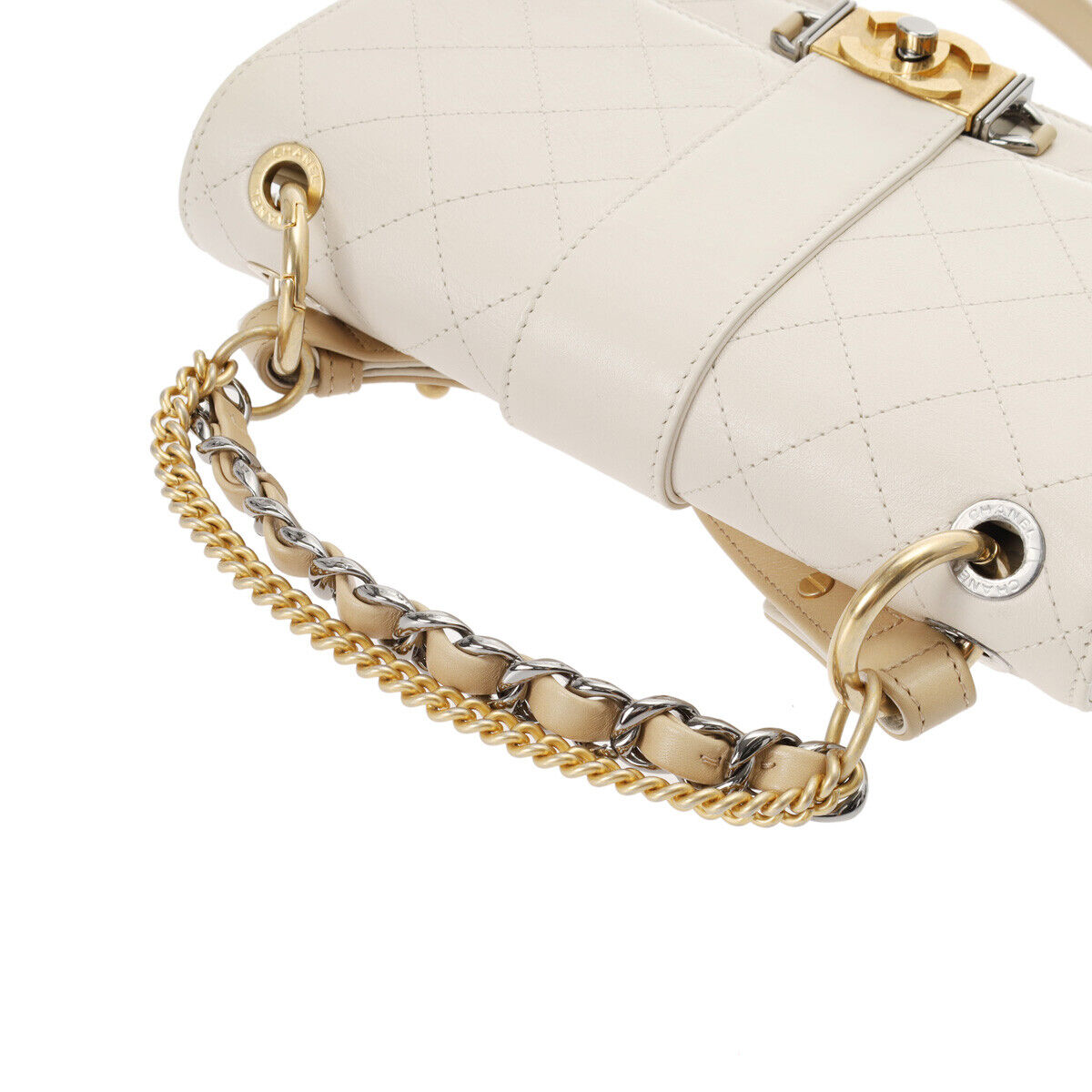 Chanel Matrasse White/Blanc Shoulder Bag