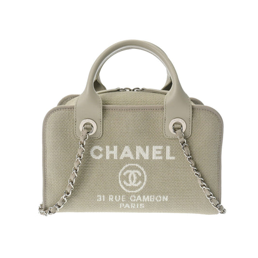 Chanel Deauville Bowling Bag 2Way Gray