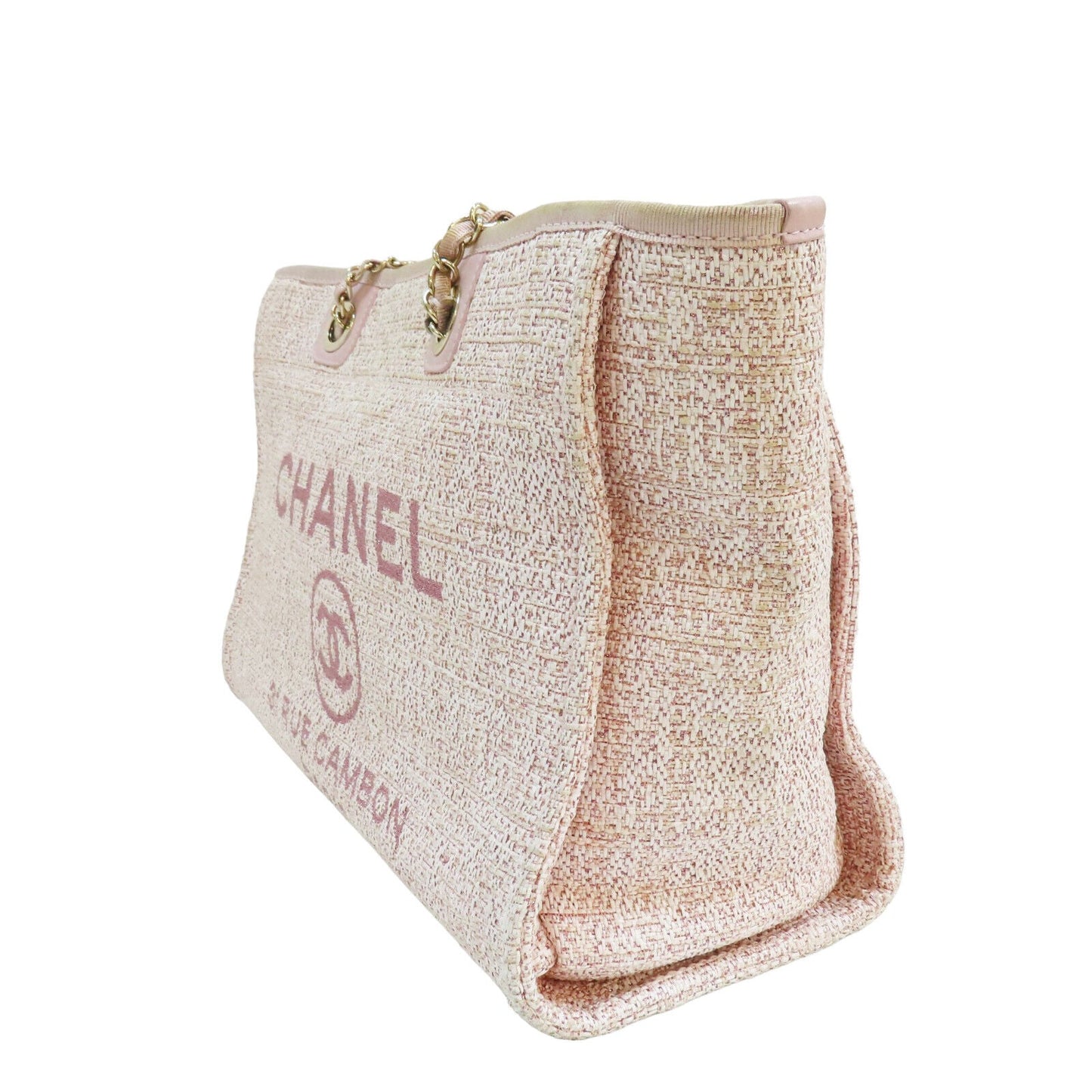 Chanel Deauville Tote Shoulder Bag Pink