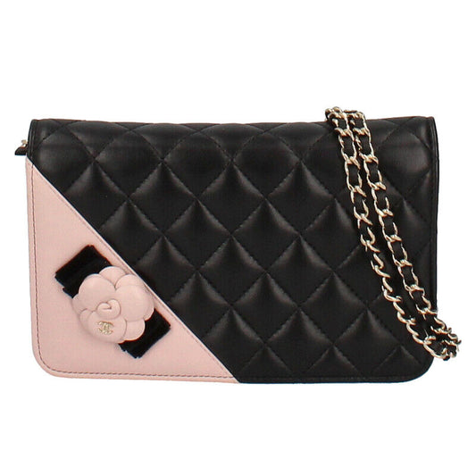 Chanel Matelasse Camellia Chain Wallet