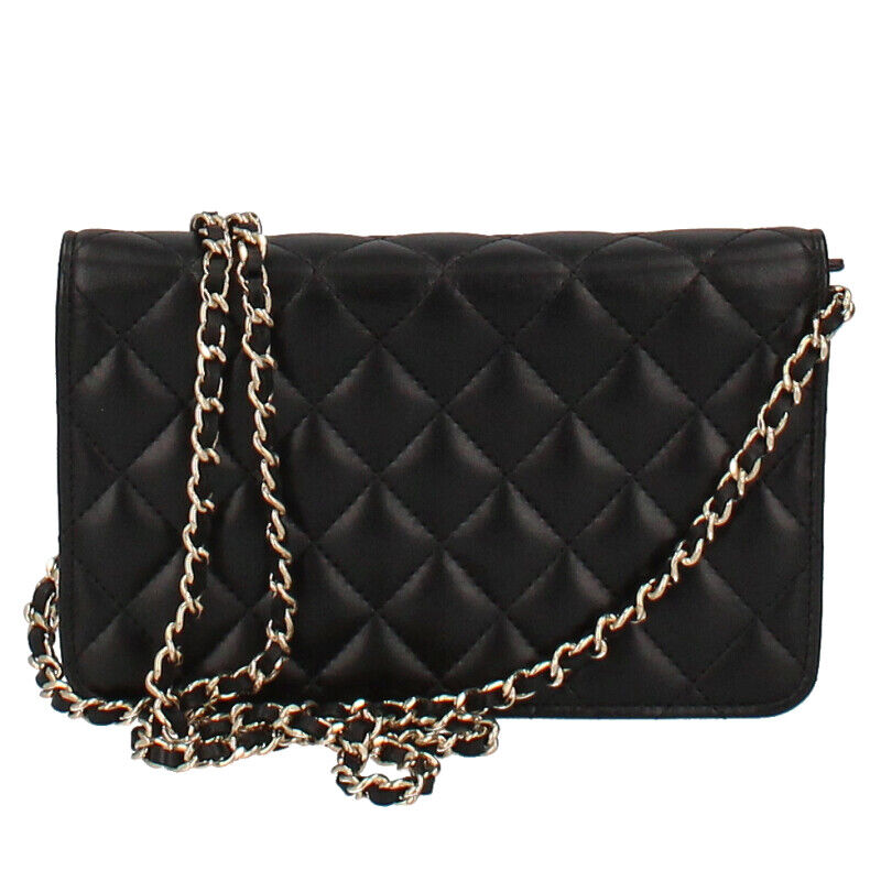 Chanel Matelasse Camellia Chain Wallet