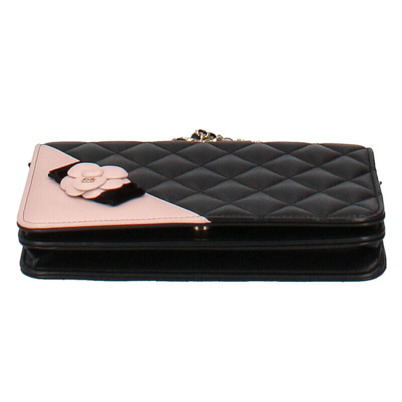 Chanel Matelasse Camellia Chain Wallet