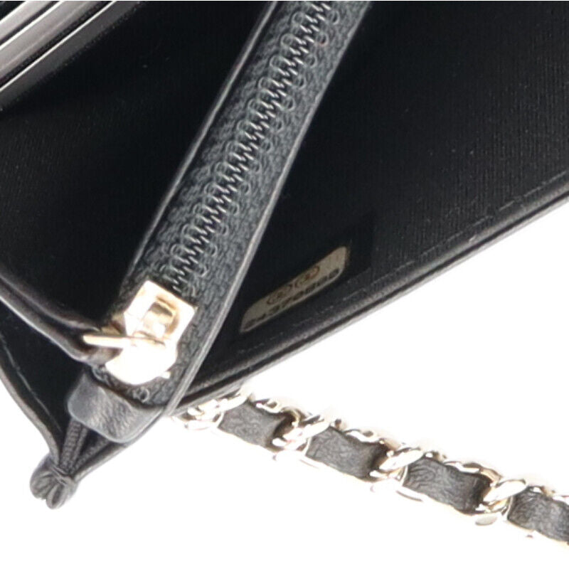 Chanel Matelasse Camellia Chain Wallet