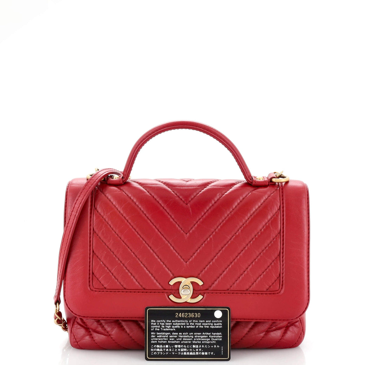 Chanel Top Handle Flap Bag Chevron