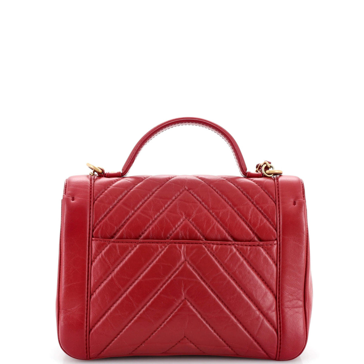 Chanel Top Handle Flap Bag Chevron