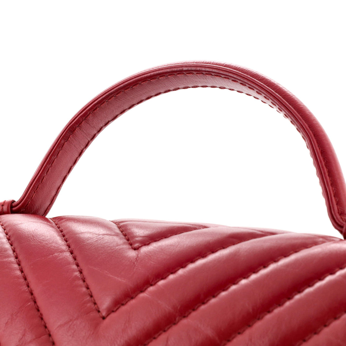 Chanel Top Handle Flap Bag Chevron