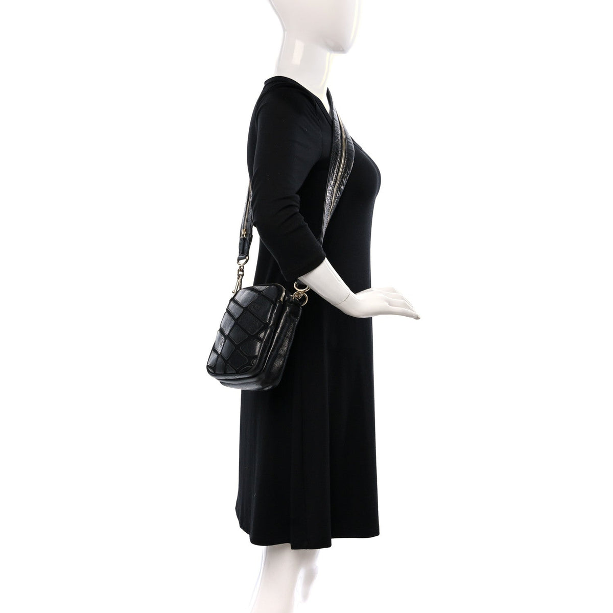 Chanel Lambskin Jersey Scales Zipper