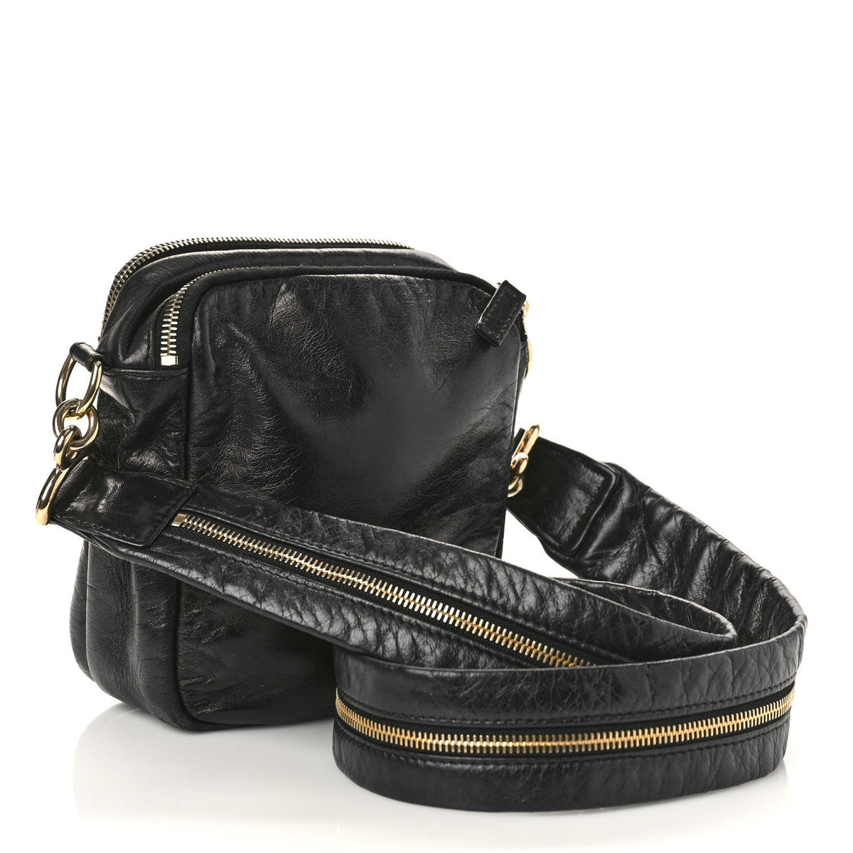 Chanel Lambskin Jersey Scales Zipper