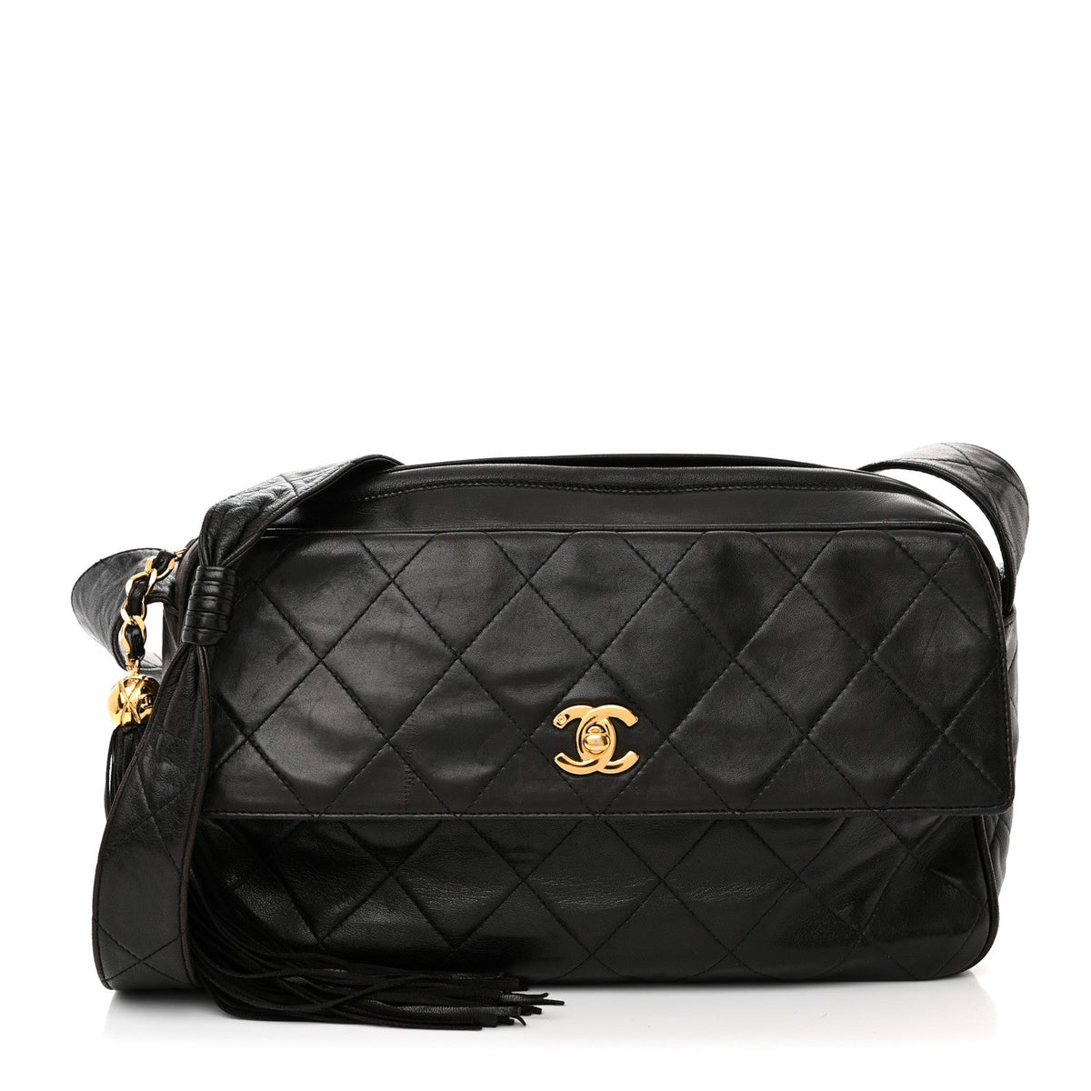 Chanel Lambskin Quilted Tassel Camera