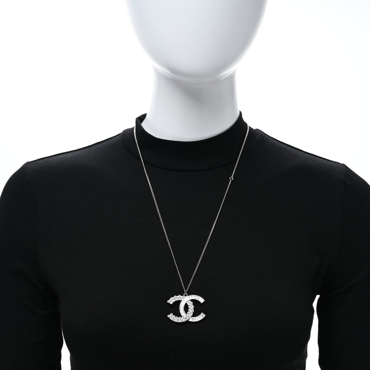 Chanel Metal Baguette Crystal Large Cc