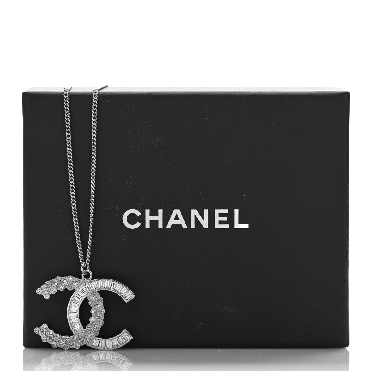 Chanel Metal Baguette Crystal Large Cc