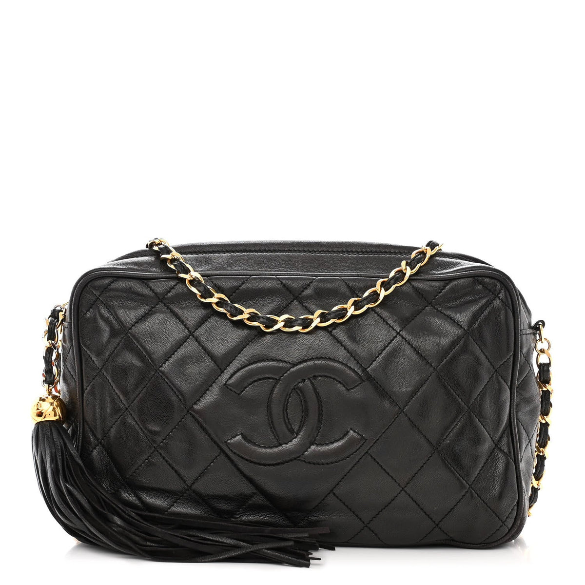 Chanel Lambskin Quilted Cc Tassel Camera