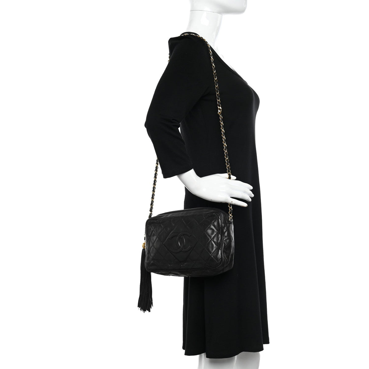 Chanel Lambskin Quilted Cc Tassel Camera