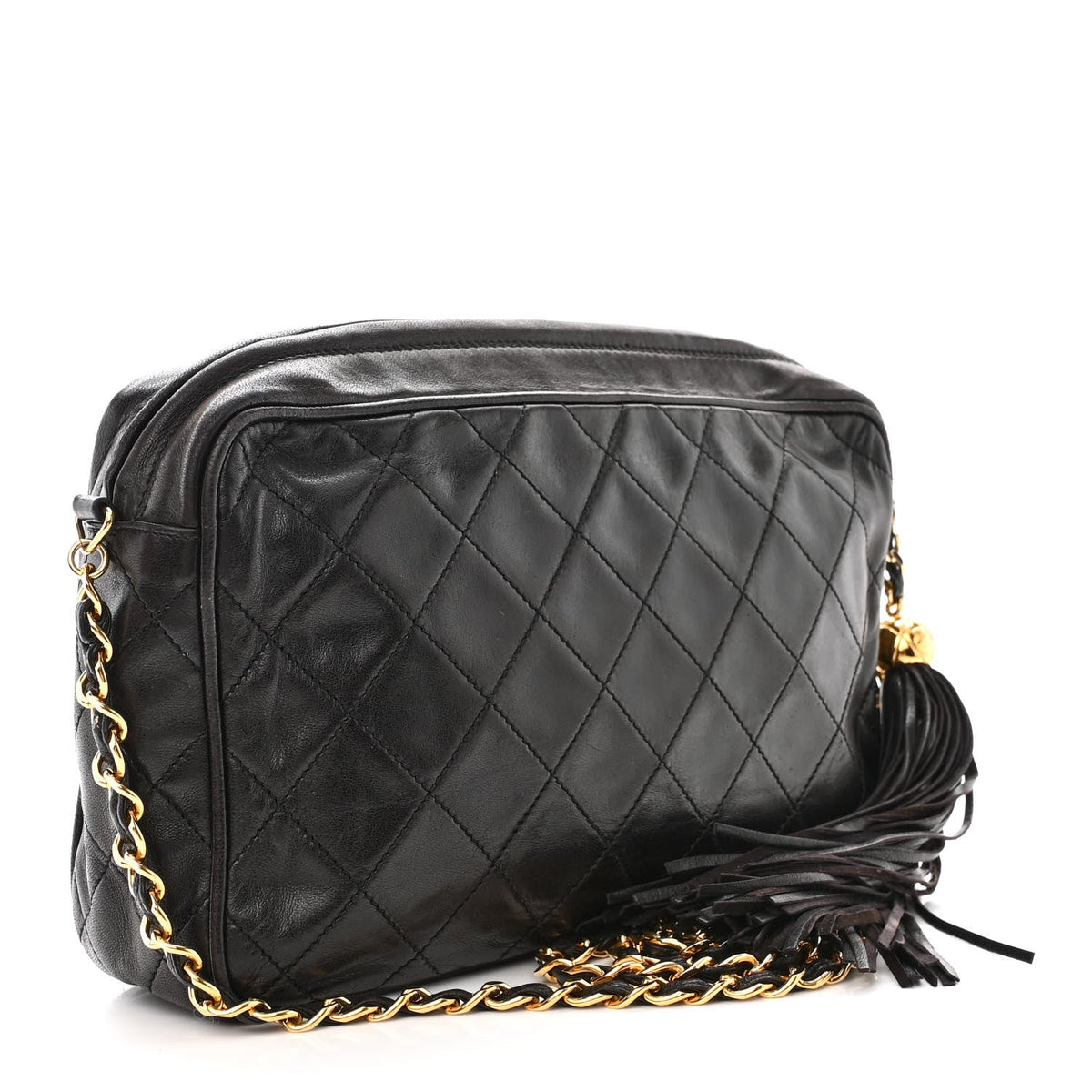 Chanel Lambskin Quilted Cc Tassel Camera