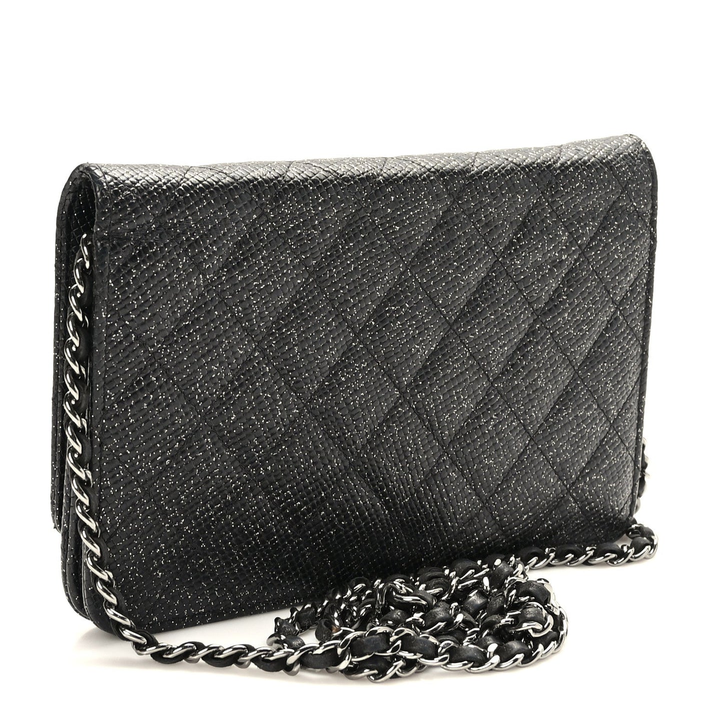 Chanel Glitter Calfskin Quilted Wallet