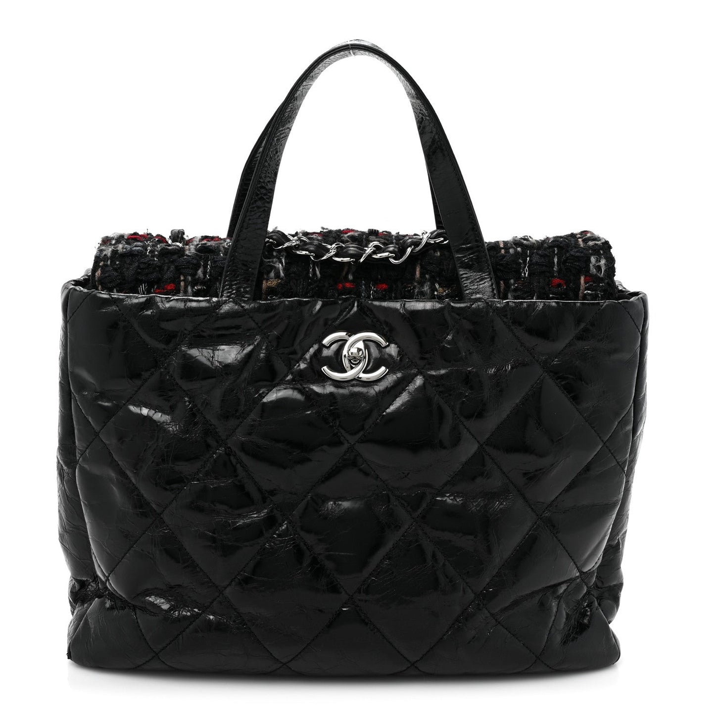 Chanel Glazed Calfskin Quilted Tweed