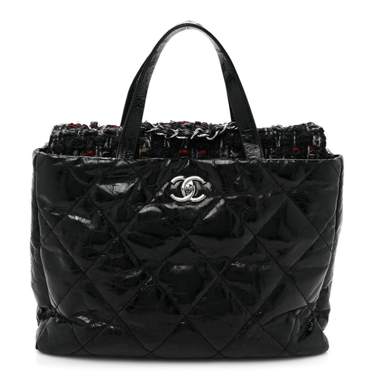 Chanel Glazed Calfskin Quilted Tweed