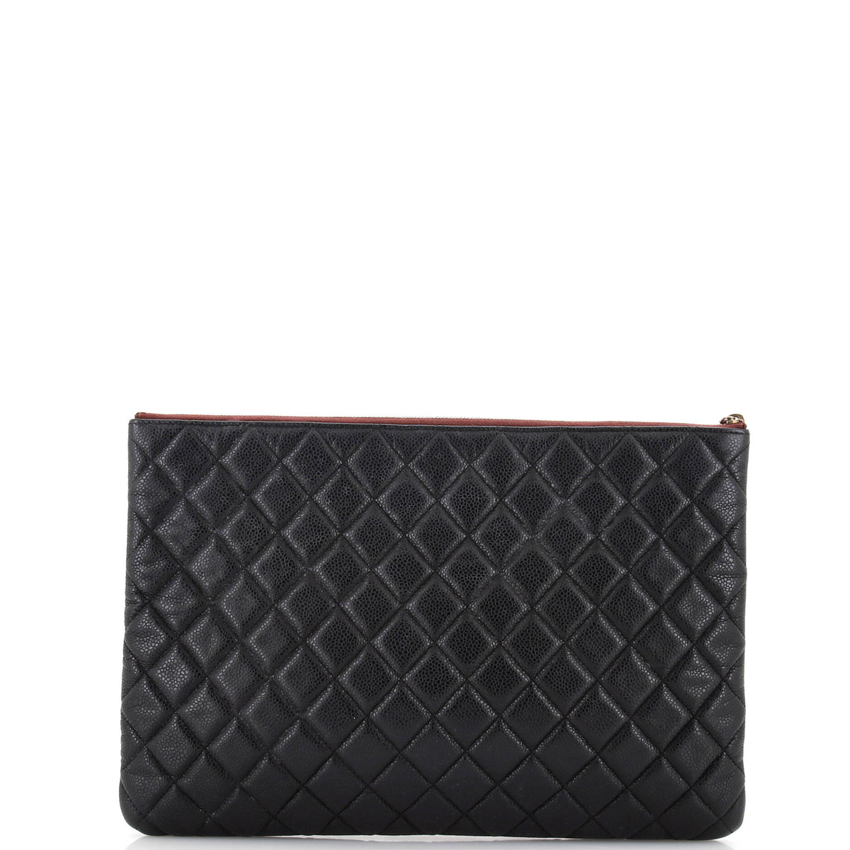Chanel O Case Clutch Quilted Caviar