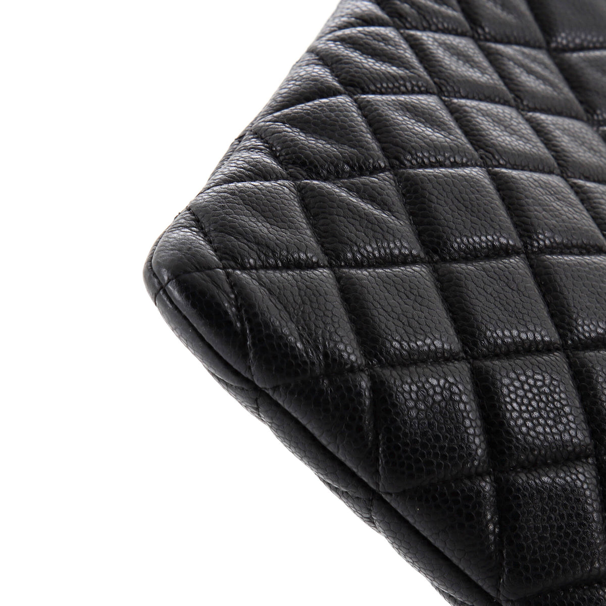 Chanel O Case Clutch Quilted Caviar