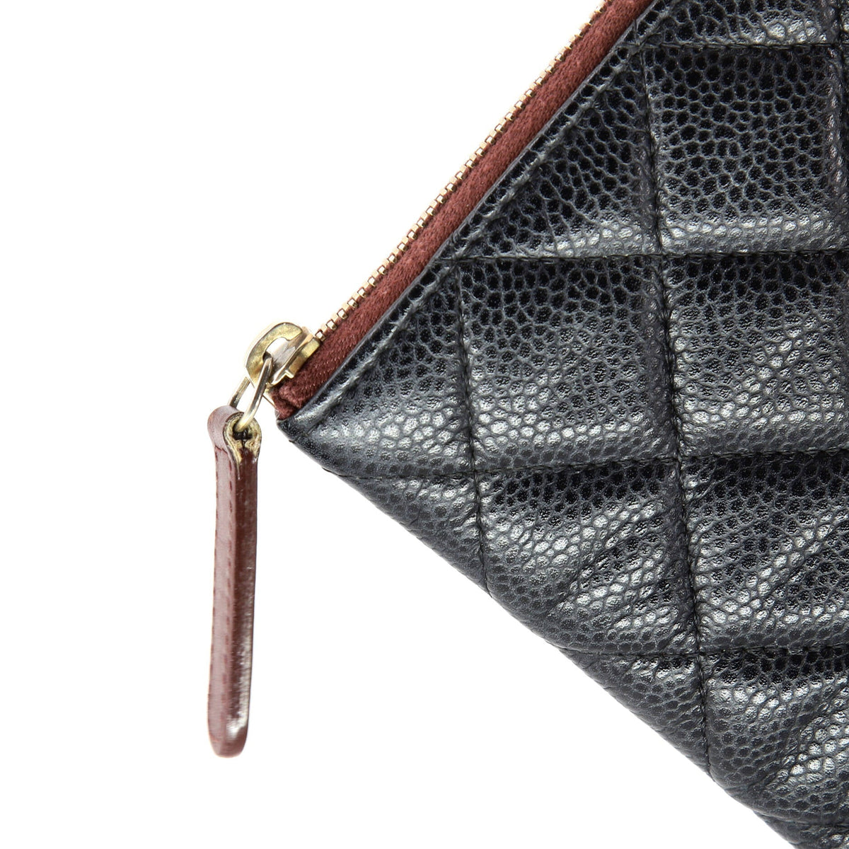 Chanel O Case Clutch Quilted Caviar