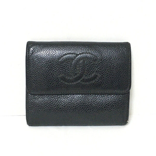 Chanel - Black Caviar Skin Trifold