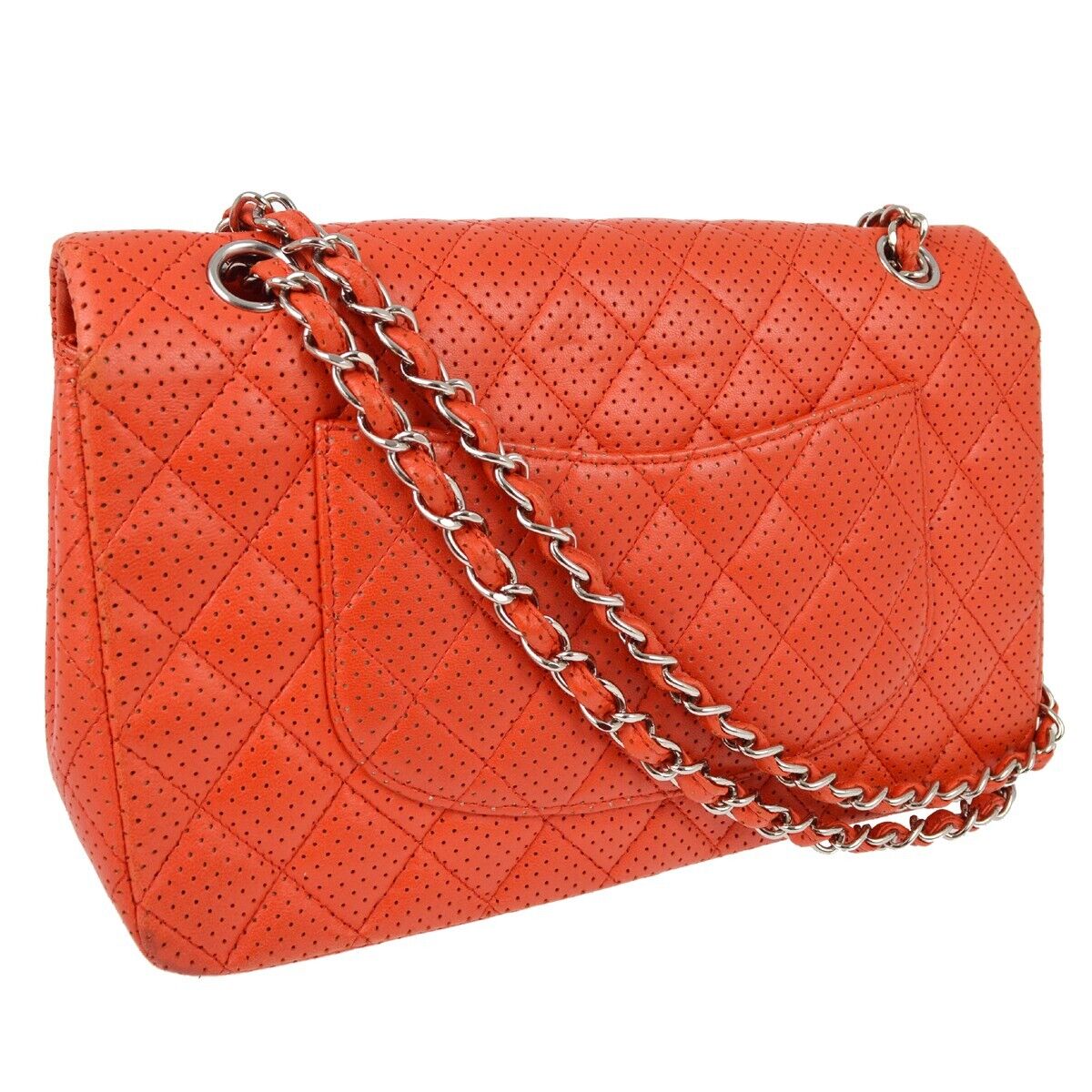 Chanel Red Perforated Lambskin Medium