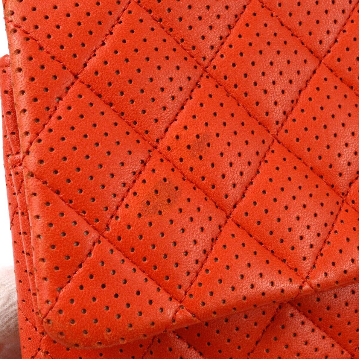 Chanel Red Perforated Lambskin Medium