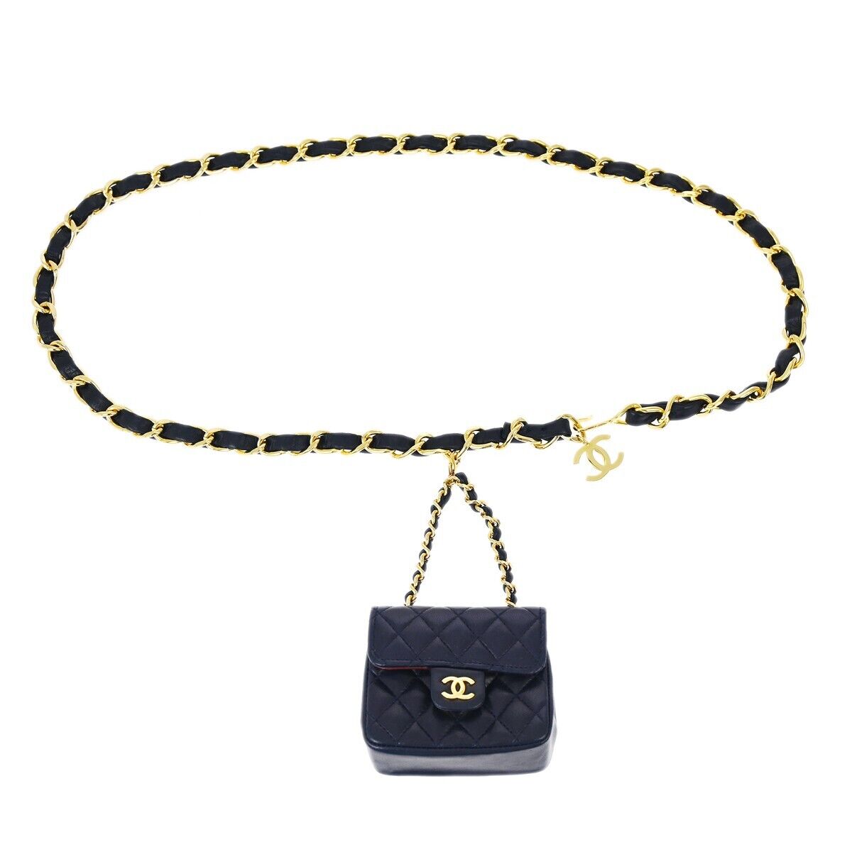 Chanel Navy Lambskin Classic Flap Micro