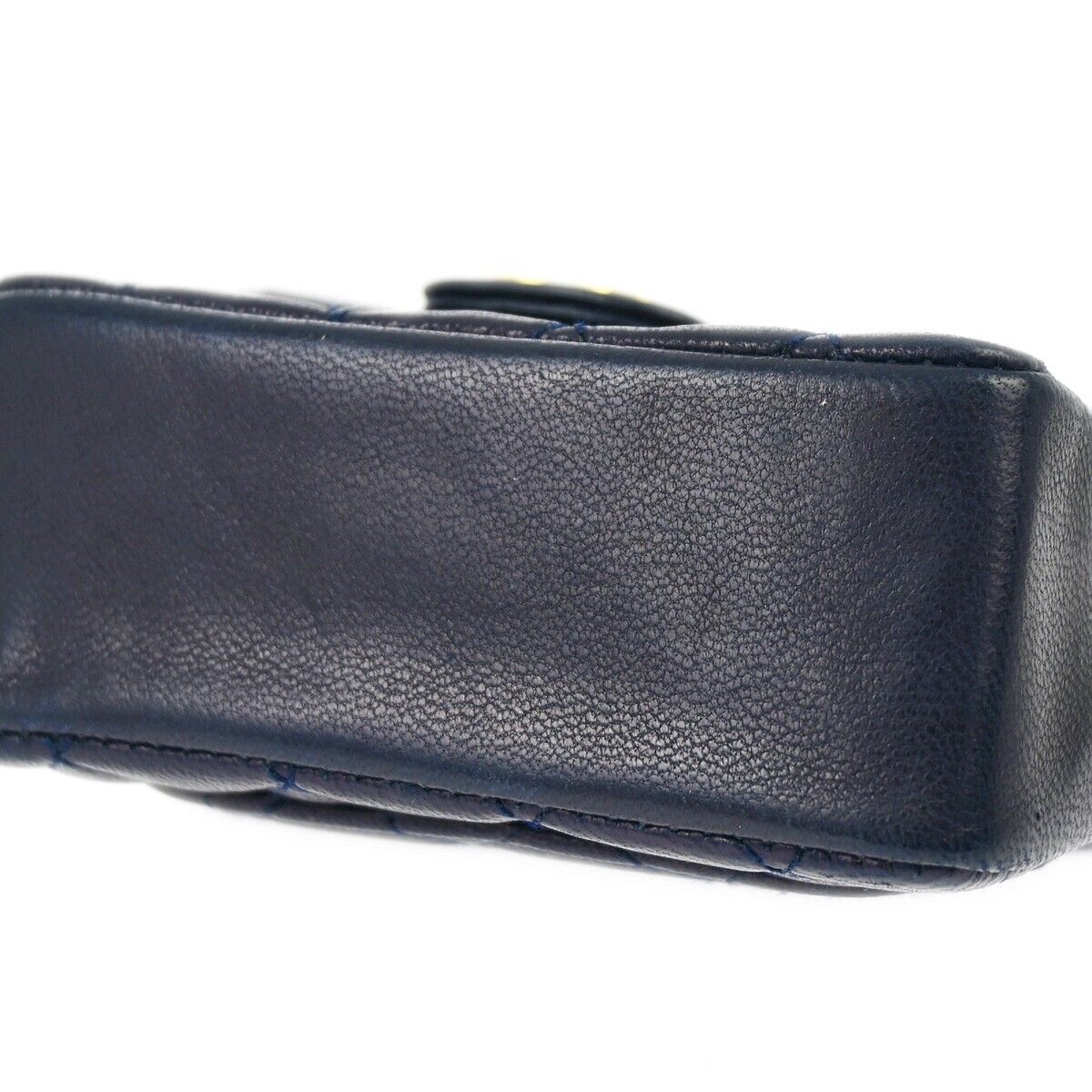 Chanel Navy Lambskin Classic Flap Micro