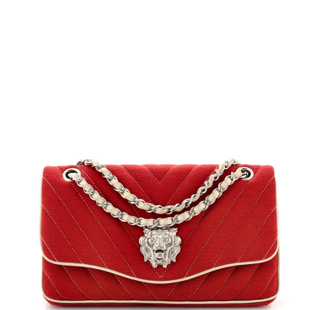 Chanel Leo Lion Flap Bag Chevron Jersey