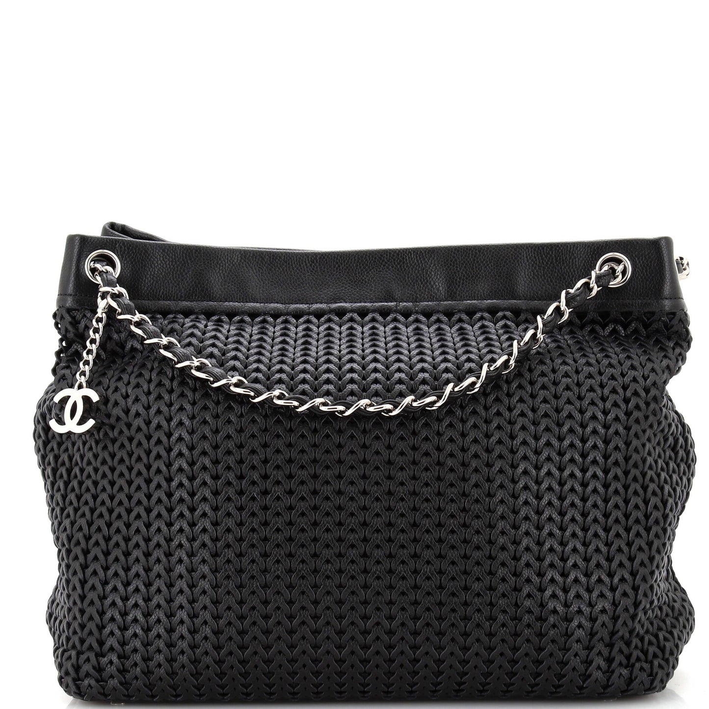 Chanel Cc Charm Tote Woven Caviar Large