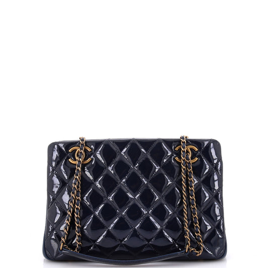 Chanel Cc Eyelet Tote Quilted Patent