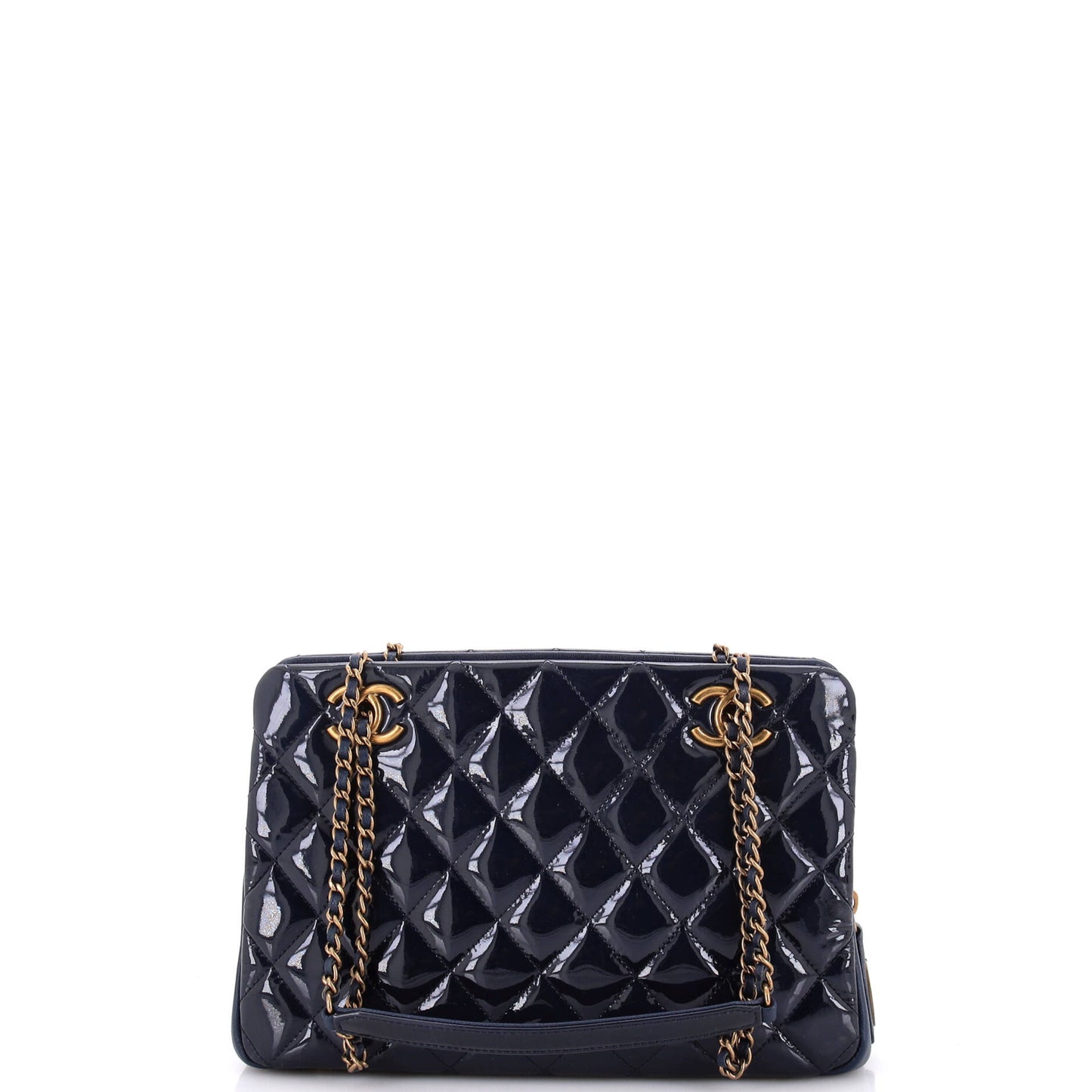 Chanel Cc Eyelet Tote Quilted Patent