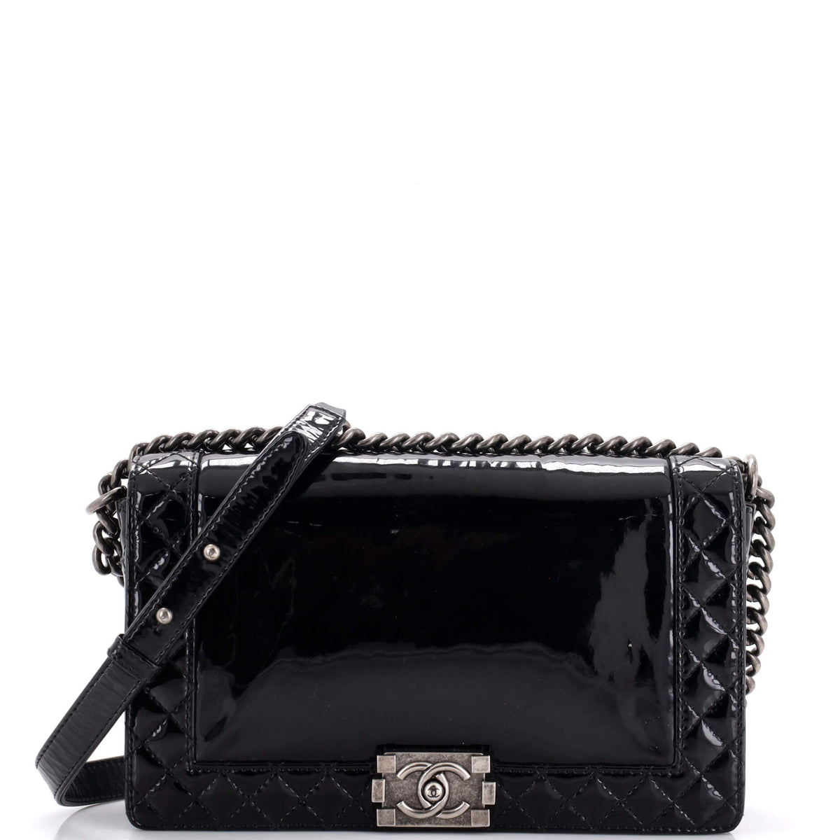 Chanel Reverso Boy Flap Bag Patent New