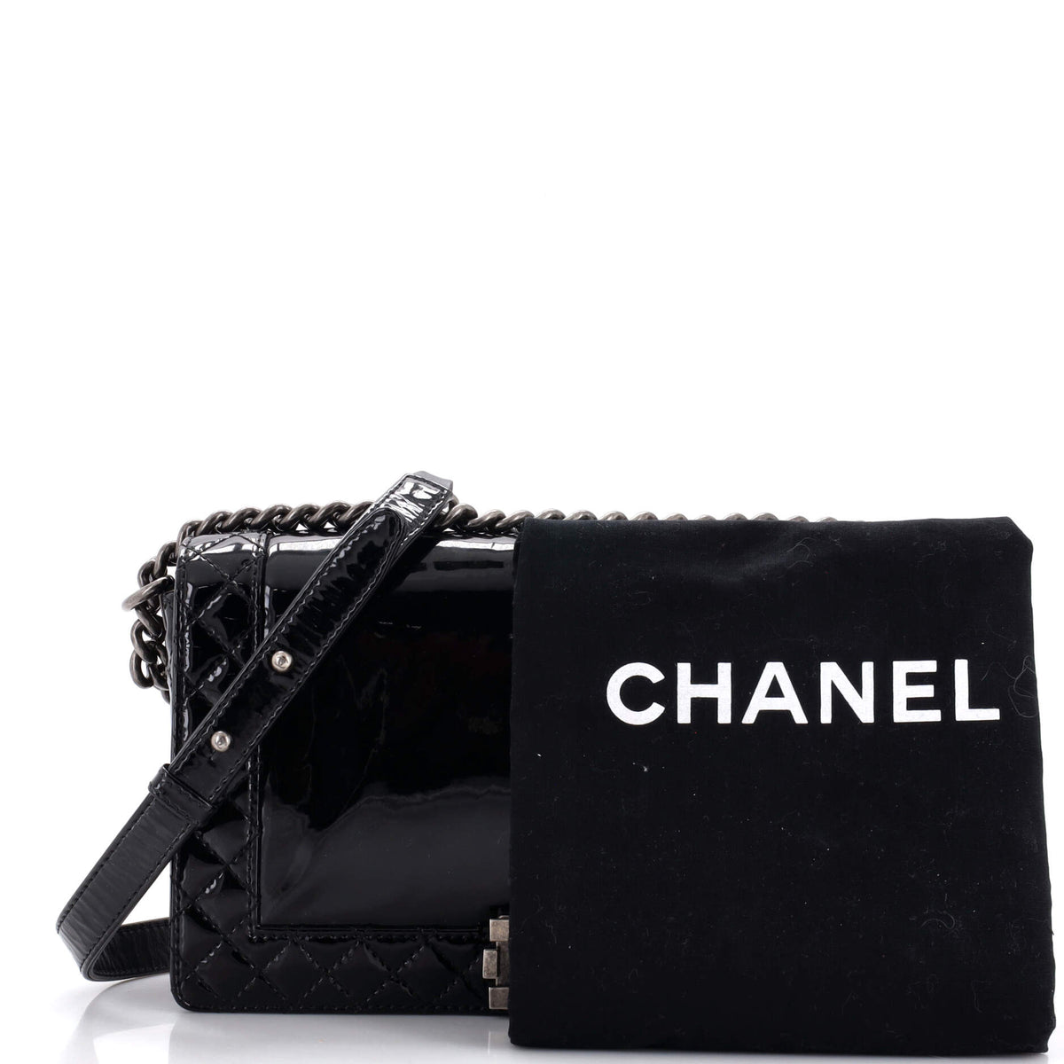 Chanel Reverso Boy Flap Bag Patent New