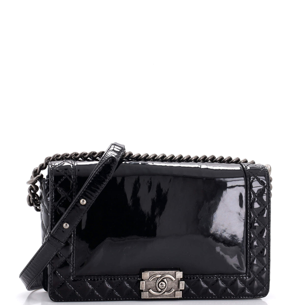 Chanel Reverso Boy Flap Bag Patent New