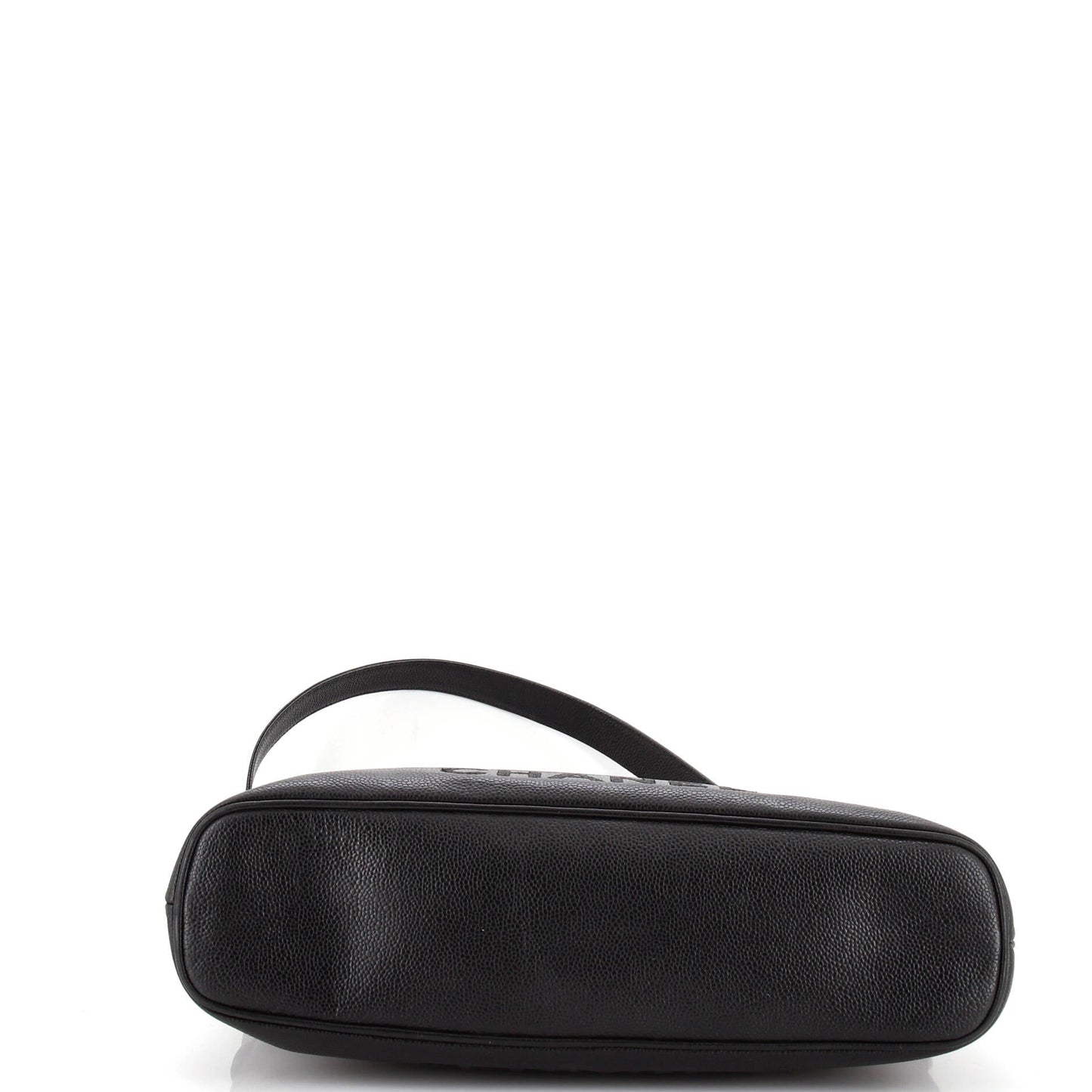 Chanel Vintage Logo Chain Tote Caviar