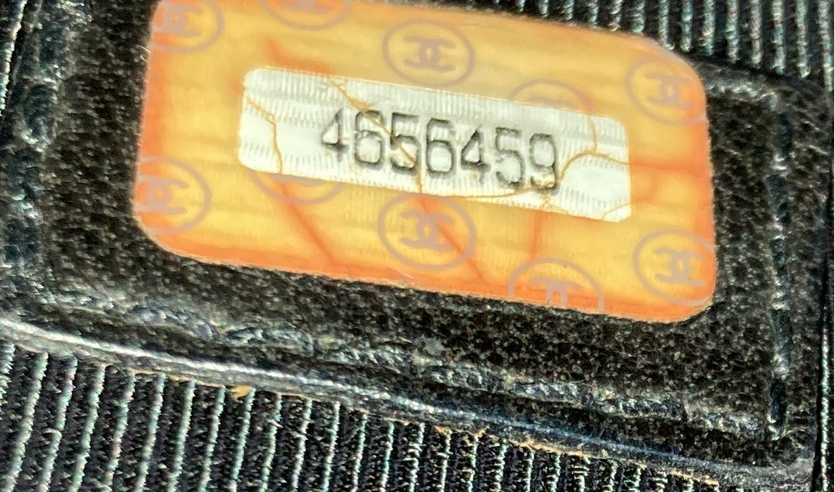 Chanel Vintage Logo Chain Tote Caviar