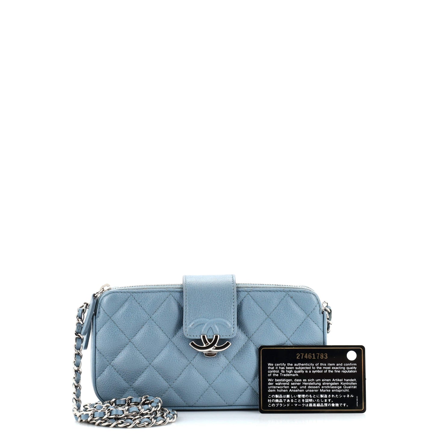 Chanel Cc Box Double Zip Clutch With
