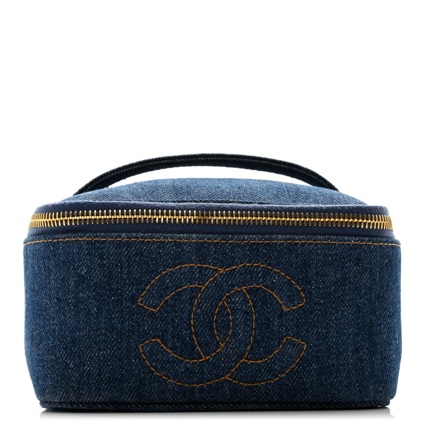 Chanel Denim Vanity Cosmetic Case Blue