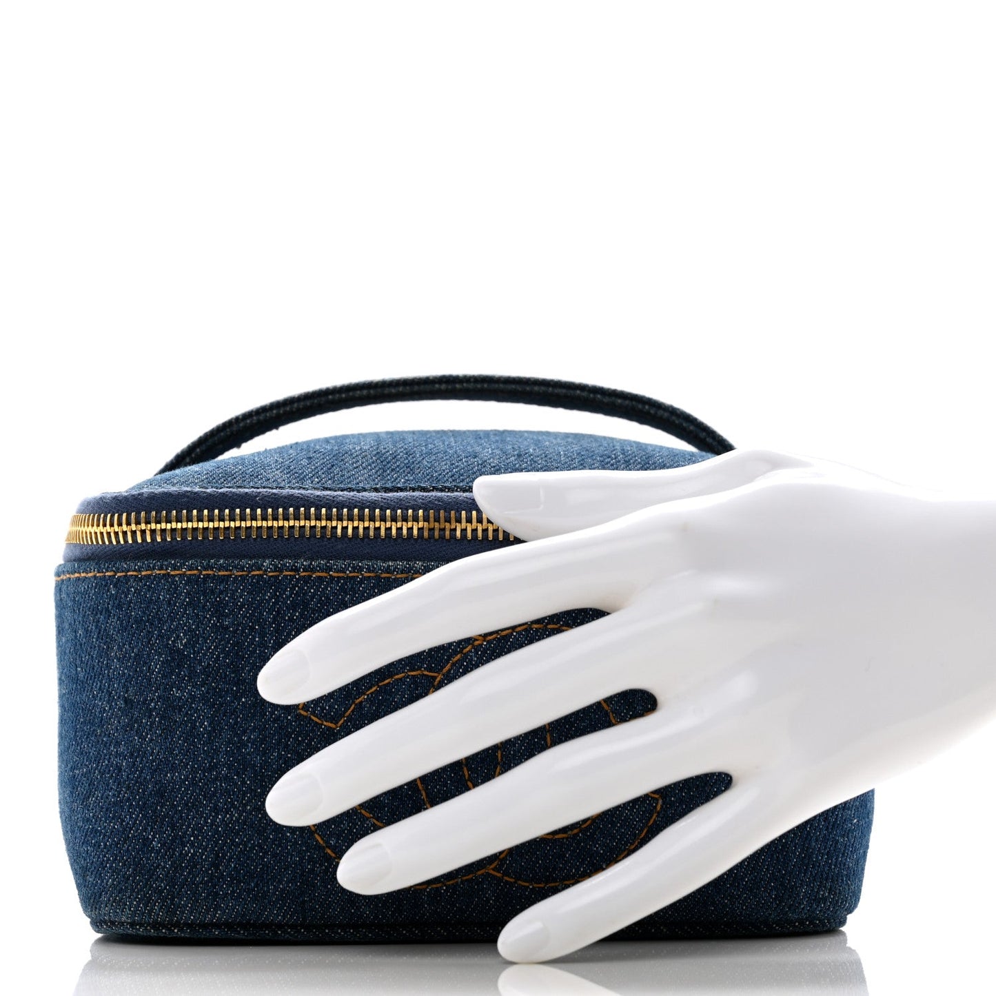 Chanel Denim Vanity Cosmetic Case Blue