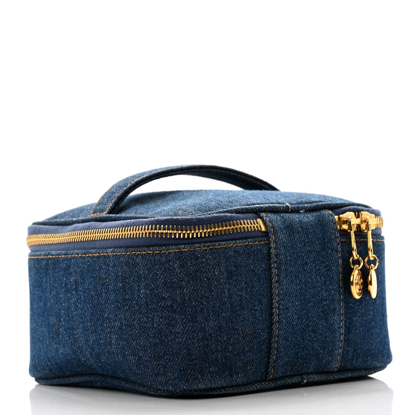 Chanel Denim Vanity Cosmetic Case Blue