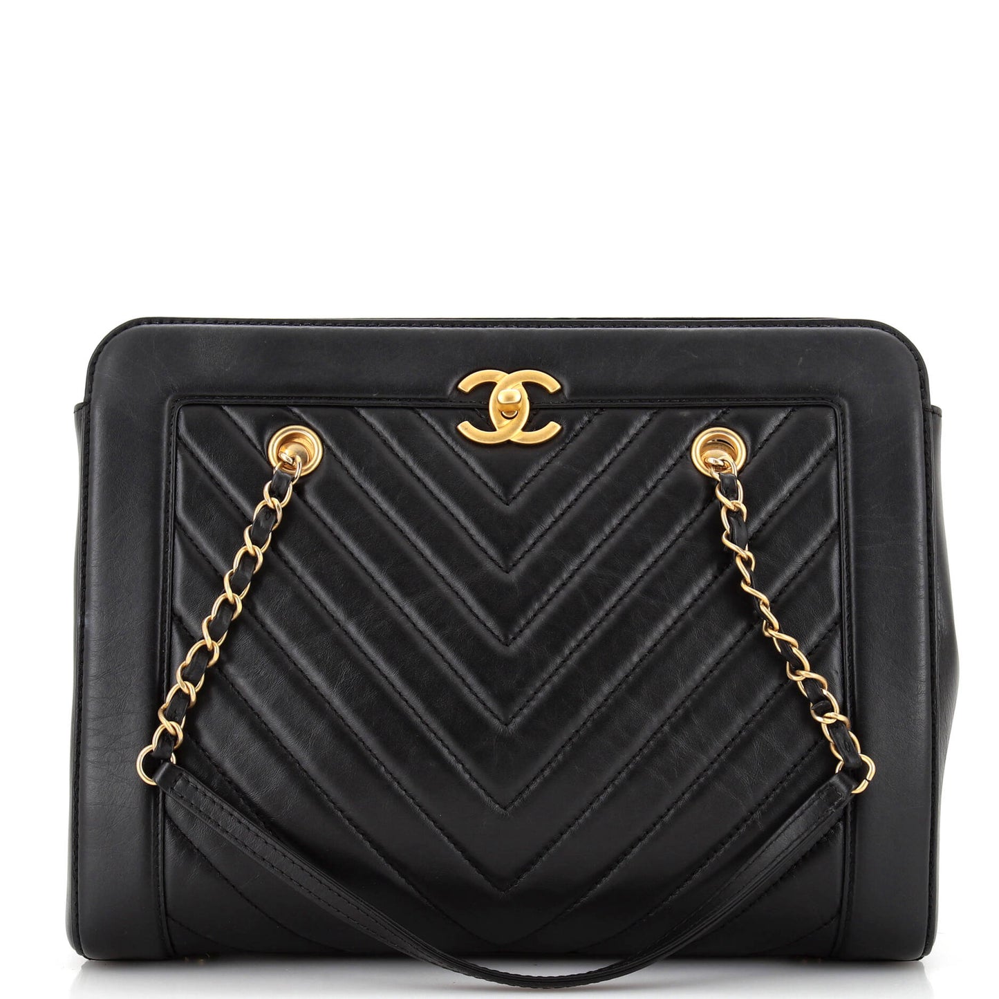 Chanel Cc Chain Shopping Tote Chevron