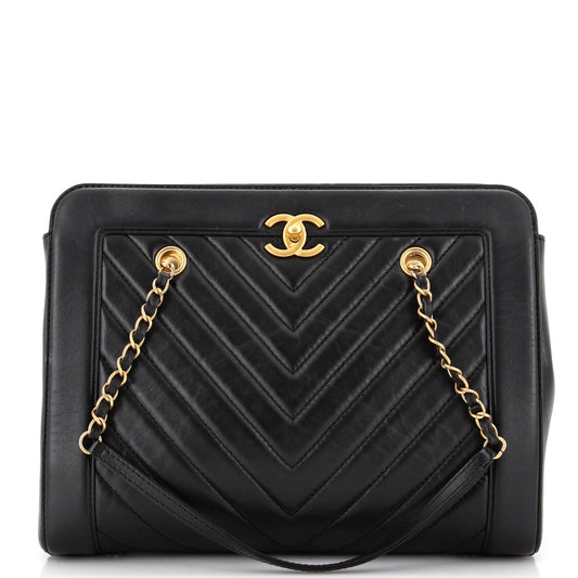 Chanel Cc Chain Shopping Tote Chevron