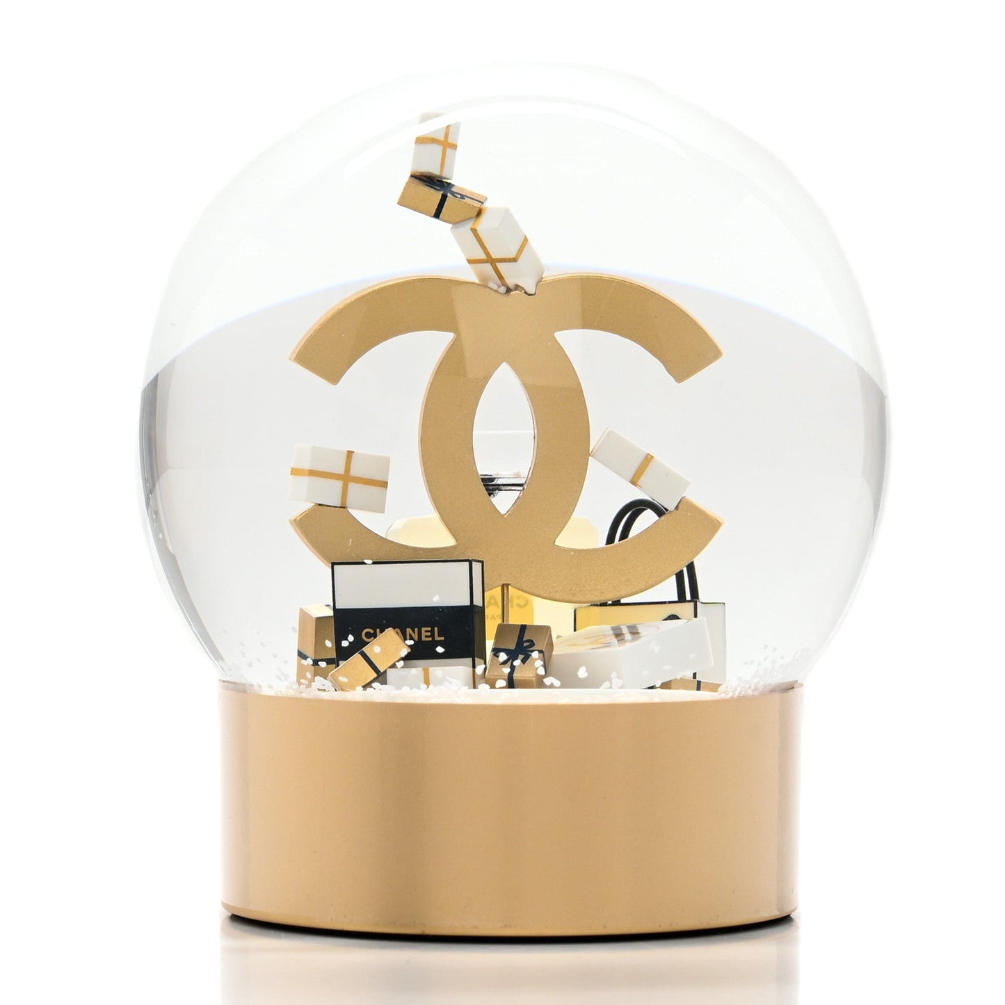 Chanel Glass Cc Shopping Bag Snow Globe