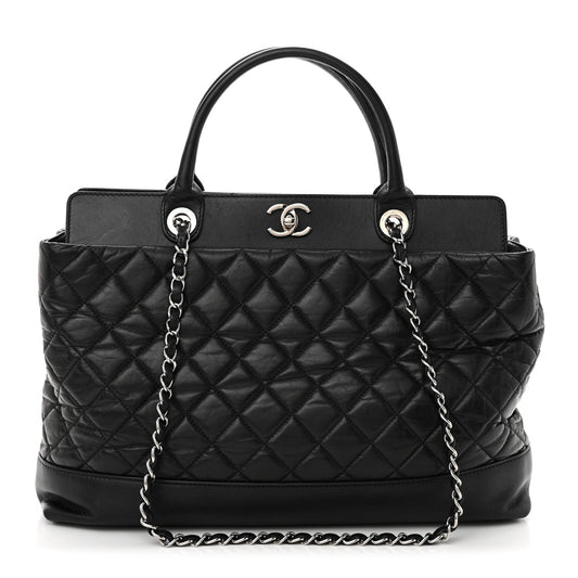 Chanel Aged Calfskin Quilted Be Cc Tote